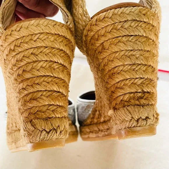 Gaimo Espadrilles Handmade in Spain Metallic Silver/Rope Espadrilles Size EU 41 - Picture 15 of 15